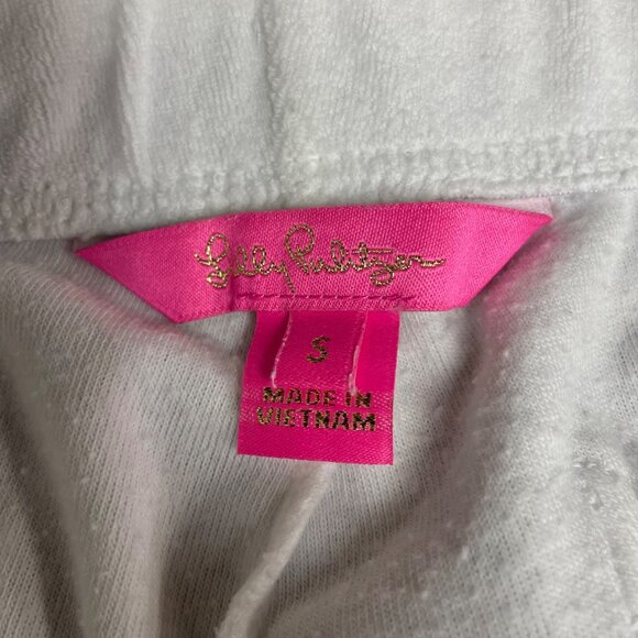 Lilly Pulitzer Kylar Terry Cloth Shorts White Sz SM Beach Resort Coverup - Picture 8 of 8